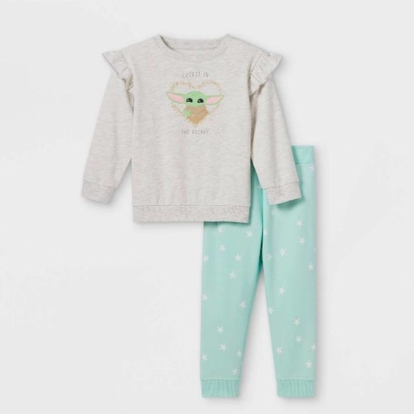 Star Wars Other - Star Wars Toddler Baby Yoda Long Sleeve Fleece Crew Neck Top & Bottom Set 2T